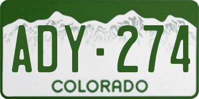 CO license plate ADY274