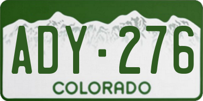 CO license plate ADY276