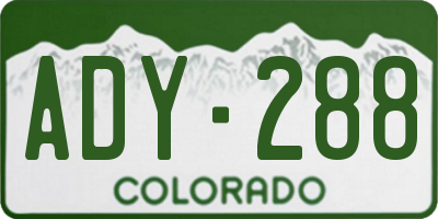 CO license plate ADY288