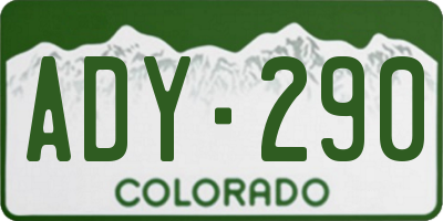 CO license plate ADY290