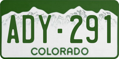 CO license plate ADY291