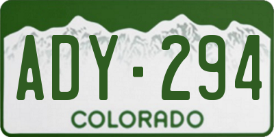CO license plate ADY294
