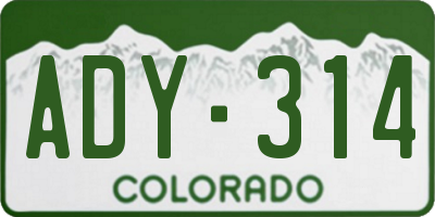 CO license plate ADY314