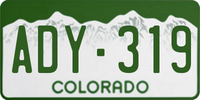 CO license plate ADY319