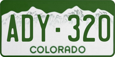 CO license plate ADY320