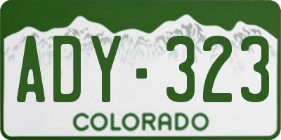 CO license plate ADY323