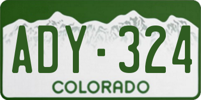 CO license plate ADY324