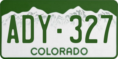 CO license plate ADY327