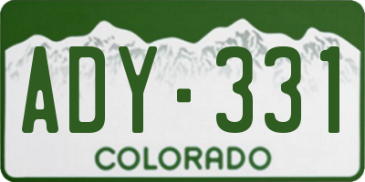 CO license plate ADY331