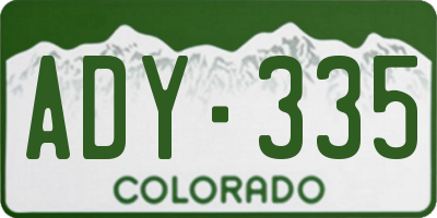 CO license plate ADY335