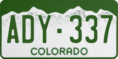 CO license plate ADY337