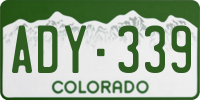 CO license plate ADY339