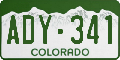 CO license plate ADY341