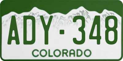 CO license plate ADY348