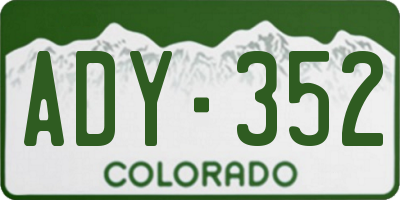 CO license plate ADY352