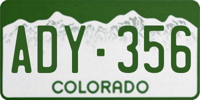 CO license plate ADY356