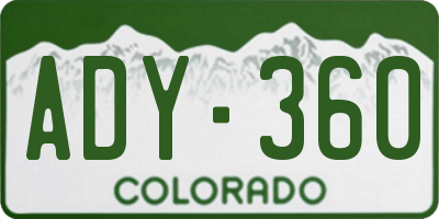 CO license plate ADY360