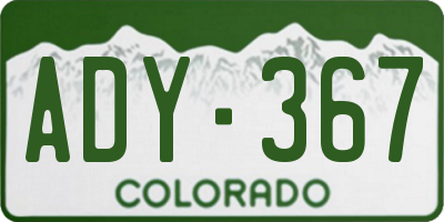 CO license plate ADY367