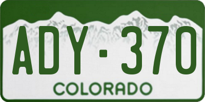 CO license plate ADY370