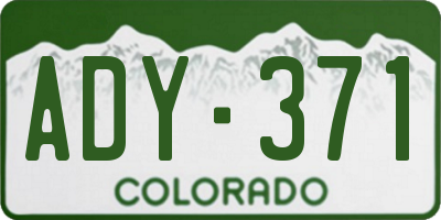 CO license plate ADY371