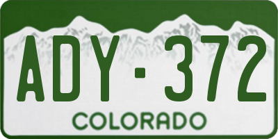 CO license plate ADY372