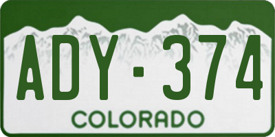 CO license plate ADY374