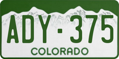 CO license plate ADY375