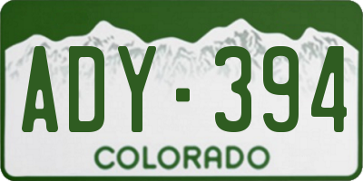 CO license plate ADY394