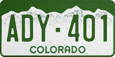 CO license plate ADY401