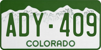 CO license plate ADY409