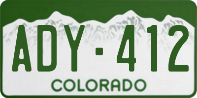 CO license plate ADY412