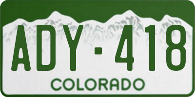 CO license plate ADY418