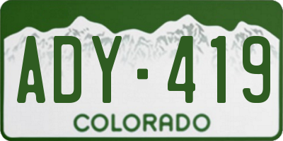 CO license plate ADY419