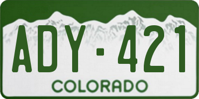 CO license plate ADY421