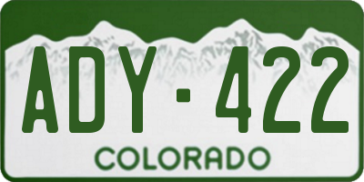 CO license plate ADY422