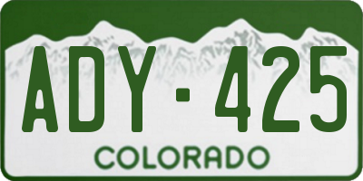 CO license plate ADY425