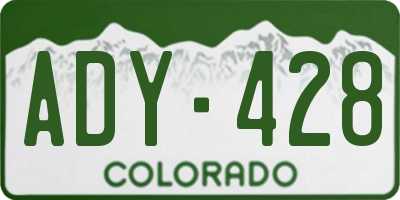 CO license plate ADY428