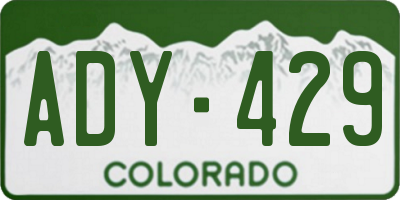 CO license plate ADY429