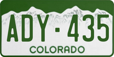CO license plate ADY435