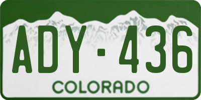 CO license plate ADY436