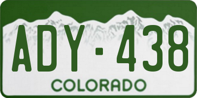 CO license plate ADY438