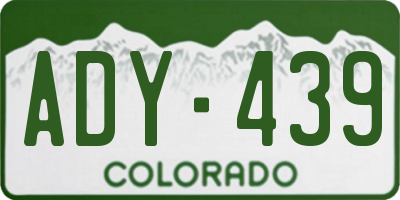 CO license plate ADY439