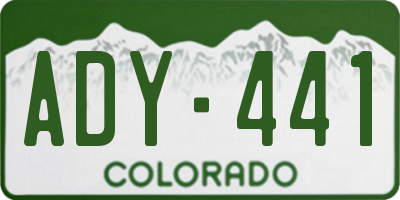 CO license plate ADY441