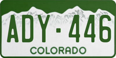 CO license plate ADY446