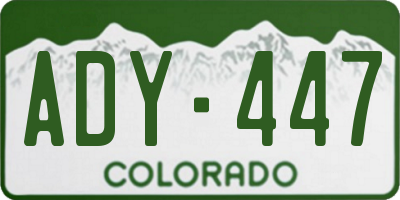 CO license plate ADY447
