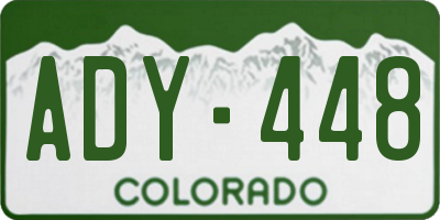 CO license plate ADY448