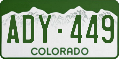 CO license plate ADY449
