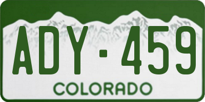 CO license plate ADY459