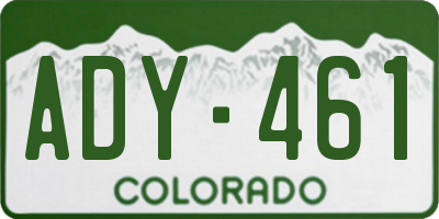 CO license plate ADY461