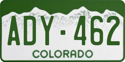 CO license plate ADY462